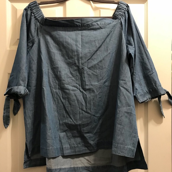 Off shoulder blue blouse - Picture 2 of 3